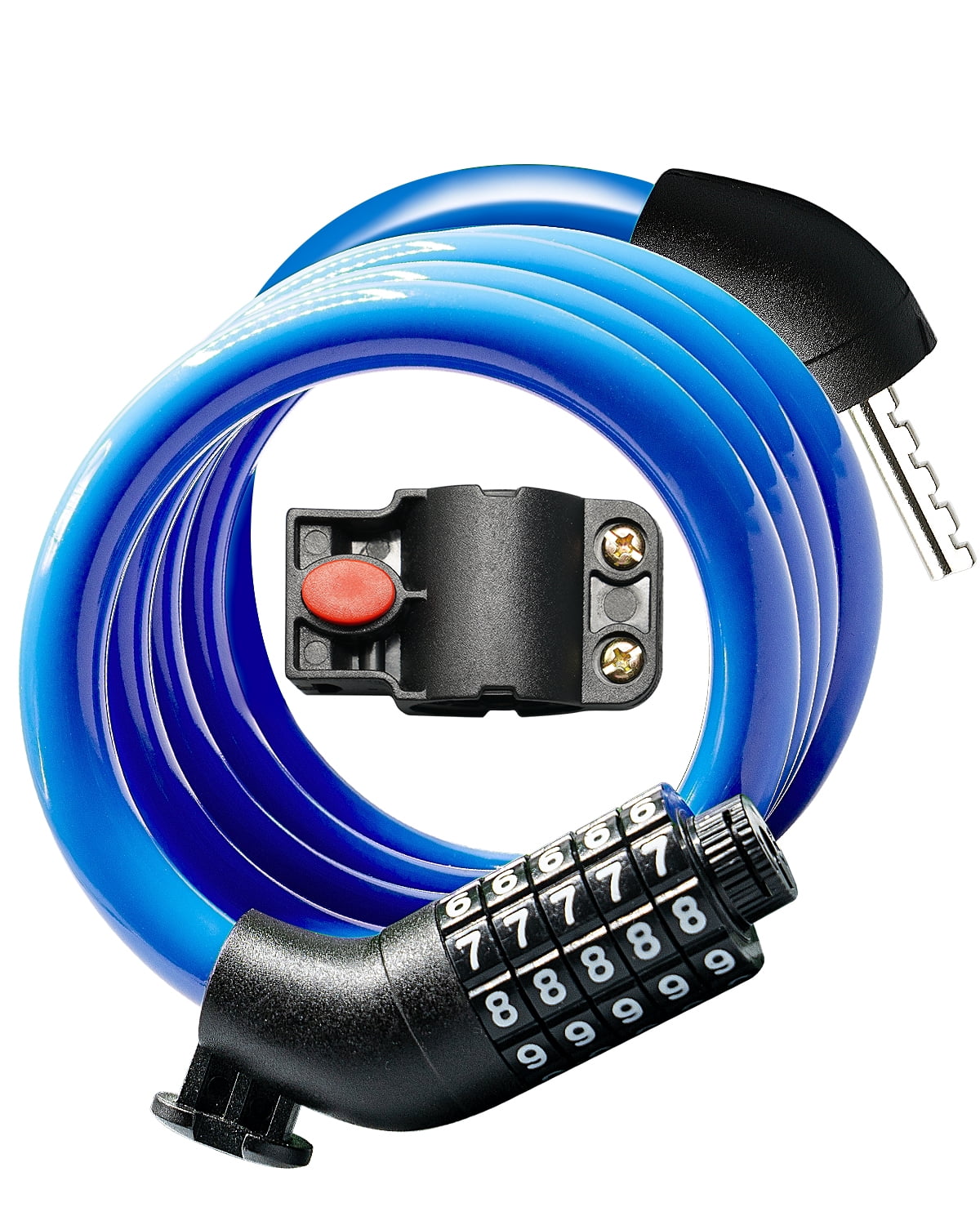 MIHOVER 3PCS Bike LockCable with Combination,High Security 5-Digit Resettable Combination Bicycle Lock Anti-Theft, Scooter Lock with Mounting Bracket for Bikes and Scooters