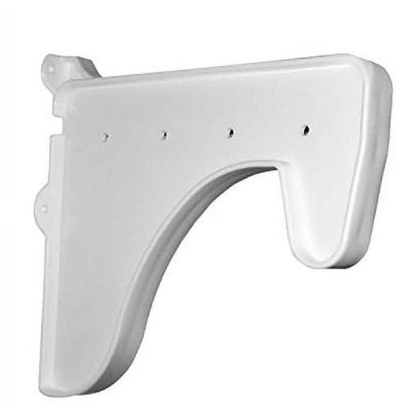 EZ Shelf - 1 End Bracket for Closet Shelf & Rod - White - for Mounting to Back Wall (Without Side Wall) or Joining 2 Units Together