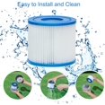 thumbnail image 3 of Cartouche de Filtre de Piscine Type D de Remplacement pour Piscines hors Sol, Compatible avec Summer Waves Pool, RX600, RX330, SFX600 (4 Pack), Blanc, 3 of 5