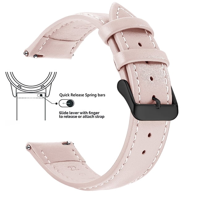 Correa de reloj de cuero genuino de grano superior, correas de reloj de liberación rápida de 18mm/20mm/22mm, se adapta a Samsung Galaxy Watch, Garmin Huawei Watch