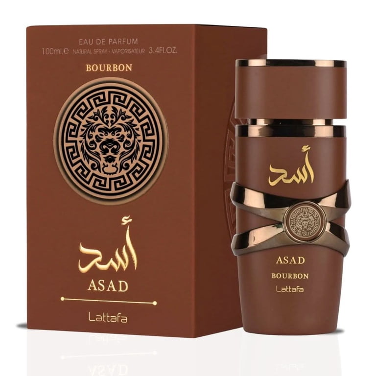 Asad Bourbon Eau de Parfum Spray 100ml (3.4 oz) by Lattafa (Pack
