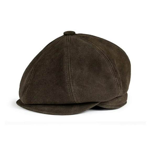 Newsboy's Cap Man Genuine Leather Duckbill Boina Thin Berets Hats For Men/Women Leisure Coffe/Brown 54-61cm Fitted Cabbie Bonnet ,Fashion Design