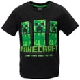 thumbnail image 6 of Minecraft Big Boys' 3-Pack T-Shirts Black Green Blue Grey, 6 of 7