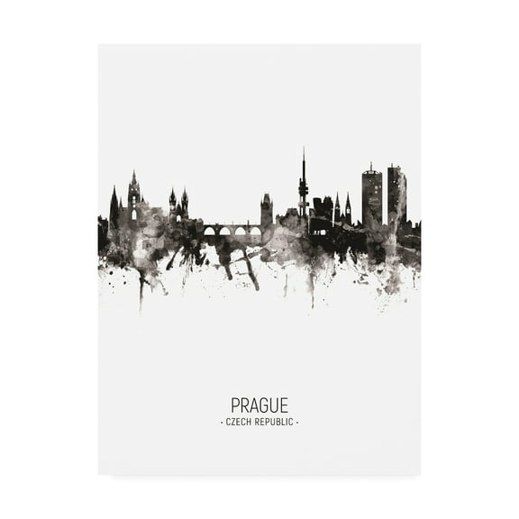 Trademark Fine Art 'Prague (Praha) Czech Republic Skyline Portrait II' Canvas Art by Michael Tompsett