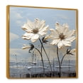 thumbnail image 2 of Designart "Cool Toned Sunflower Emergence" Sunflowers Floater Framed Canvas Prints, 2 of 5