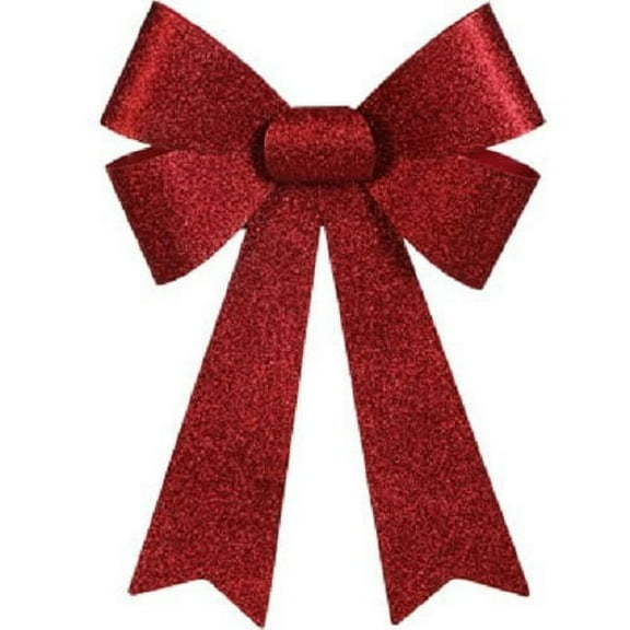 Glittery Red Plastic Christmas Bow 9.84 X14.96 by Love it Products