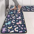 thumbnail image 2 of Unicorn and Moon Blue Pattern Anti Fatigue Kitchen Rugs Set Of 2, Non Slip Washable Decorative Floor Mats for Sink Laundry and Home Use, 17"x47", 2 of 5