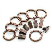 1 Inch Metal Curtain Clip Rings in Copper Antique, Set of 20