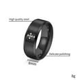 thumbnail image 2 of PAURO Women Men 8mm Stainless Steel Ring Cubic Zirconia Christian Cross Religious Wedding Band Statement Anniversary Ring Black Size 10, 2 of 5