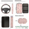 thumbnail image 7 of HUISEFOR 14 Packs Red Cherry Car Seat Cover Full Set Breathable Elastic Including Car Steering Wheel Cover, Center Console Cover, Seat Belt Cover, Headrest Covers, for Most Truck SUV, 7 of 7