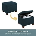 thumbnail image 5 of Convenience Concepts Madison Storage Ottoman, Dark Blue Fabric, 5 of 7