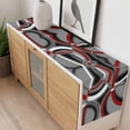 thumbnail image 4 of Grey Geometric Table Runner - 72 Inch Long, Kitchen Dining Table Runner Dresser Scarves, Modern Abstract Black White Red Striped Farmhouse Decor for Coffee Tables Wedding Party Banquet, 4 of 8