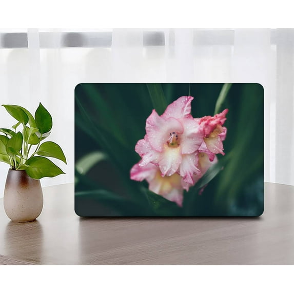 KSK KAISHEK Hard Case Shell Cover Compatible with New MacBook Air 13"( Retina Display Touch ID, 2018 2019 2020 2021 2022) + Black Keyboard Cover Model A1932 A2179 A2337 m1, USB Type-C Flower 0972