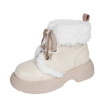

Women Snow Boots Autumn Winter Fashion Solid Color Vintage Japanese Plush Warm Comfortable