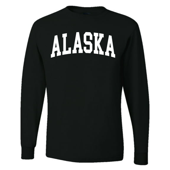 Wild Bobby State of Alaska College Style Men Long Sleeve Shirt