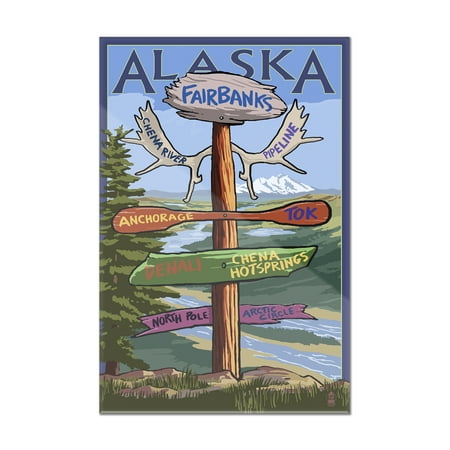 Fairbanks Imports Fairbanks, Alaska - Sign Destinations - Lantern Press Poster (8x12 Acrylic Wall Art Gallery Quality) ()