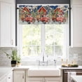 thumbnail image 3 of Christmas Xmas Kitchen Curtains and Valances Set, Tree Red Truck Barn Snowflake Blue Rod Pocket Window Valance 18 Inch Window Curtain Panels for Living Room Bedroom Laundry, 27.5x36in, 3 Pieces, 3 of 7