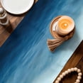 thumbnail image 3 of Blue Ombre Table Runner - 48 Inch Long Coastal Beach Modern Abstract Art Cotton and Linen Blended Dress Scarves Farmhouse Table Runner for Kitchen Dining, Coffee Table, 13" x 48", 3 of 8