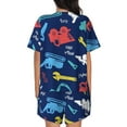thumbnail image 3 of Picia Colorful Excavator Pajamas Sets for Women Soft Short-Sleeved Pjs with Lounge Shorts Two Piece Sleepwear-Large, 3 of 9