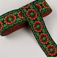 thumbnail image 6 of 1pc 2Yards 3.3cm Wide Vibrant Floral Jacquard Ribbon - Ethnic Lace Trim for Clothing, Bag Sewing, Fabric Embellishment - Woven Webbing Tape with Embroidered Flower Pattern for DIY Crafting, 6 of 8