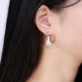 thumbnail image 4 of Hoop Earrings for Women Princess Cubic Zirconia White Gold Plated Ginger Lyne Collection, 4 of 5