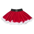 thumbnail image 3 of inhzoy Kids Girls Christmas Party Santa Cosplay Costume Skirt A Line Velvet Skirt Red 16, 3 of 8