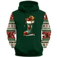 thumbnail image 5 of RYDCOT Mens Ugly Christmas Sweatshirt Fuzzy Sherpa Long Sleeve Hoodie Christmas Tree Bear Christmas Shoes Printed Soft Pullover Tops Green, 5 of 5