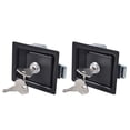 thumbnail image 1 of STRANDCHIC 2Set Rv Accessories For Trailer Interior Black Carbon Steel Anti Theft Paddle Handle Locks, 1 of 8