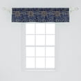 thumbnail image 2 of Ambesonne Sun Window Valance, Vintage Doodle Style Star, 42" x 12", Navy Blue Marigold, 2 of 3