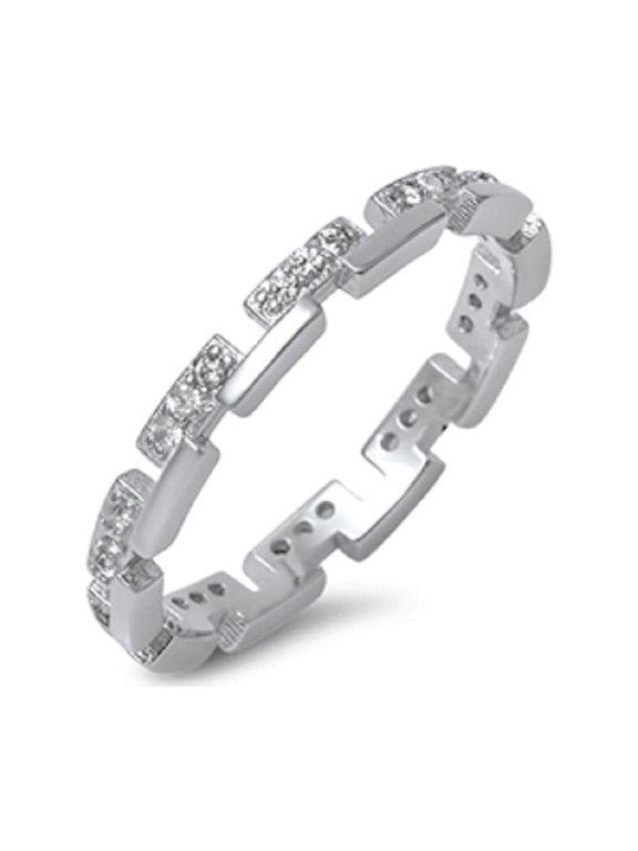 Castle Cubic Zirconia Designer Ring Sterling Silver 925