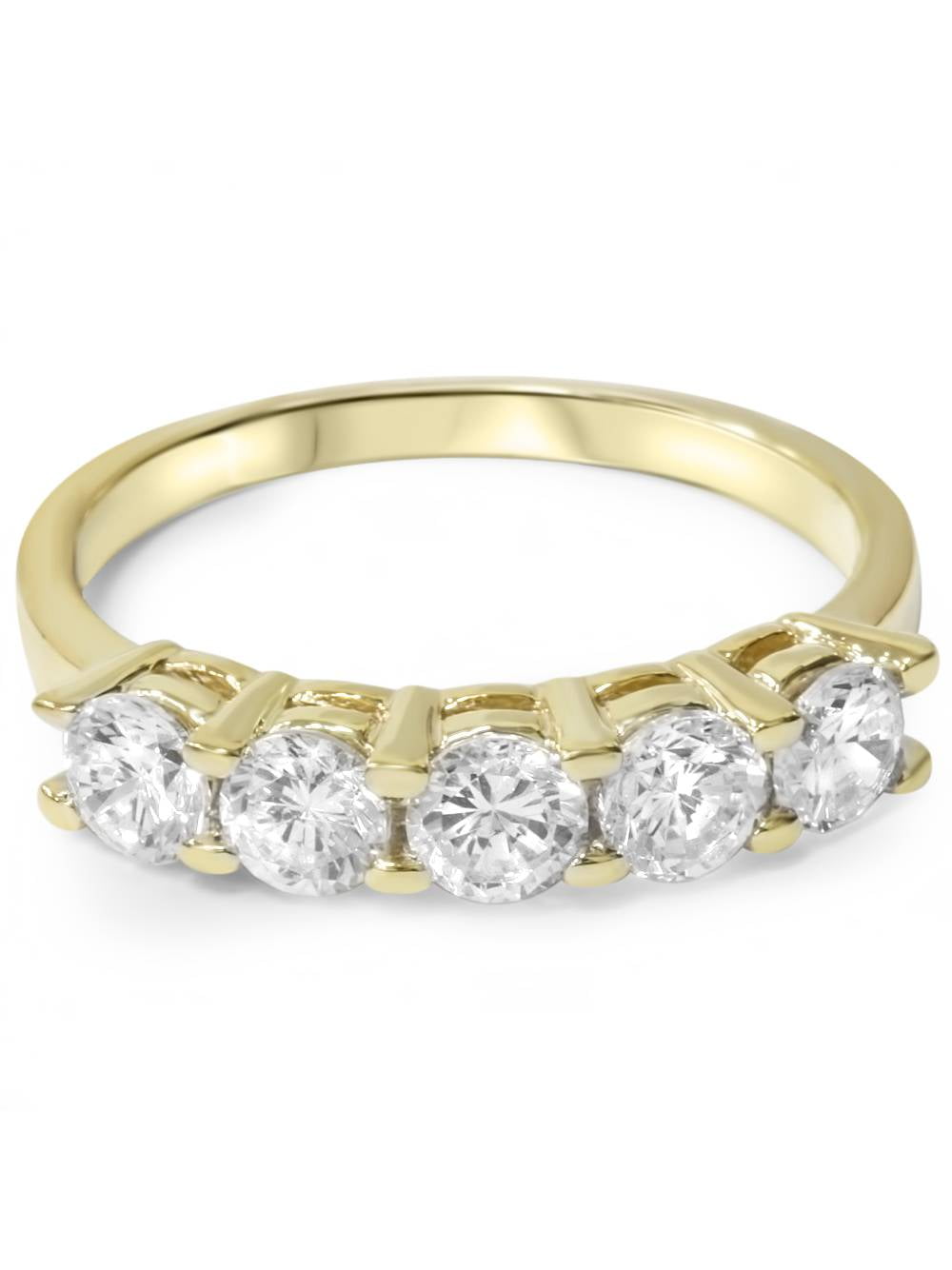 3/4ct Diamond 5Stone Wedding Anniversary 14K Yellow Gold