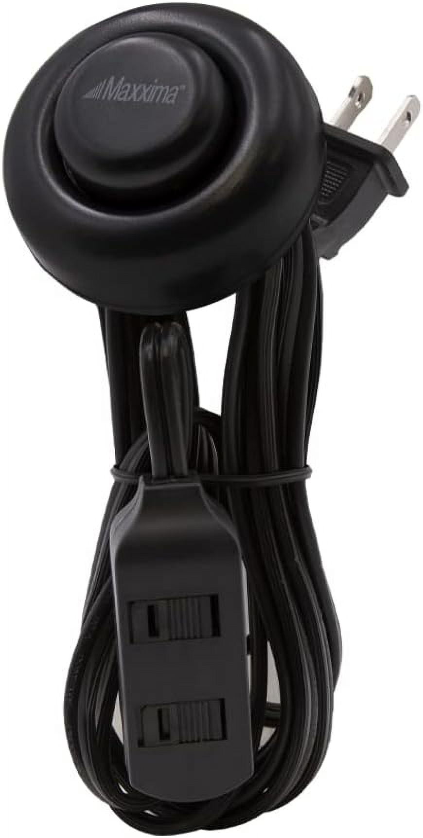 9 ft 3 Outlet Extension Cord - Featuring an Easy to Use On/Off Foot Switch, Ideal to Plug in Lamps, Appliances, Lighting Accessories, or for Senior Living Use, 125VAC - Black - Pack of 2