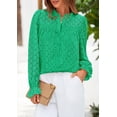 thumbnail image 4 of Blusa casual elegante PRETTYGARDEN para mujer con ojales, verde, 4 of 9