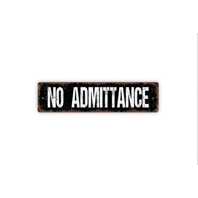 (Metal de aluminio) Señal de prohibido el paso. Privado. No es una salida. Solo empleados. Letrero de metal rústico para calle o placa con nombre para puerta. Tamaño: 4 x 16 pulgadas