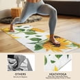thumbnail image 4 of White Sunflower Green Leaf Pattern Hot Yoga Mat Towel Non Slip for Hot Yoga - Quick-Drying Yoga Mat Cover with 4 Corner Pockets with Travel Bag - Hot Yoga Towel Non Slip 70"x26", 4 of 6
