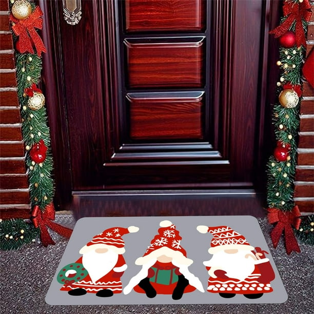 Alfombra de Baño con Decoración Navideña, Tapete de Bienvenida Antideslizante y Lavable para Bañera, Cocina o Baño.