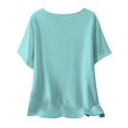 thumbnail image 4 of Plebaso Hauts d'Été pour Femmes Manches Courtes Col Rond T-Shirts Confortables Blouses Amples pour Femmes, 4 of 5