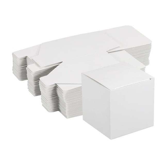 Unique Bargains Paper Cardboard Boxes Gift Paper Box White 2.8x2.8x2.8 Inch for Gift Wrap 30Pcs