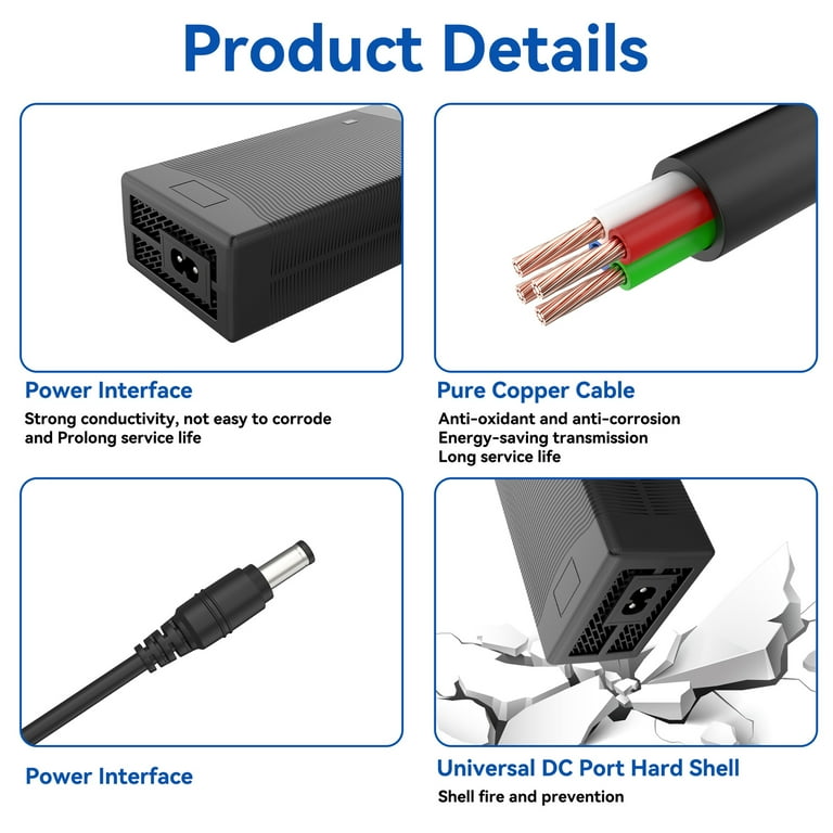 FASPKOW 42V AC Adapter Charger For Jasion EB5 36V/10Ah Li-ion Battery 350W Electric Bike