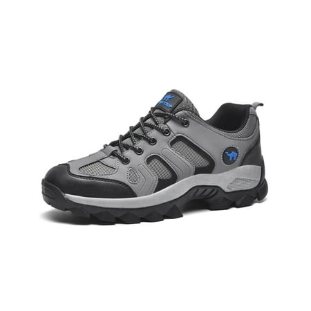 

Gomelly Men Trekking Sneaker Lace Up Sneakers Sport Hiking Shoe Breathable Walking Shoes Camping Trail Gray 9.5