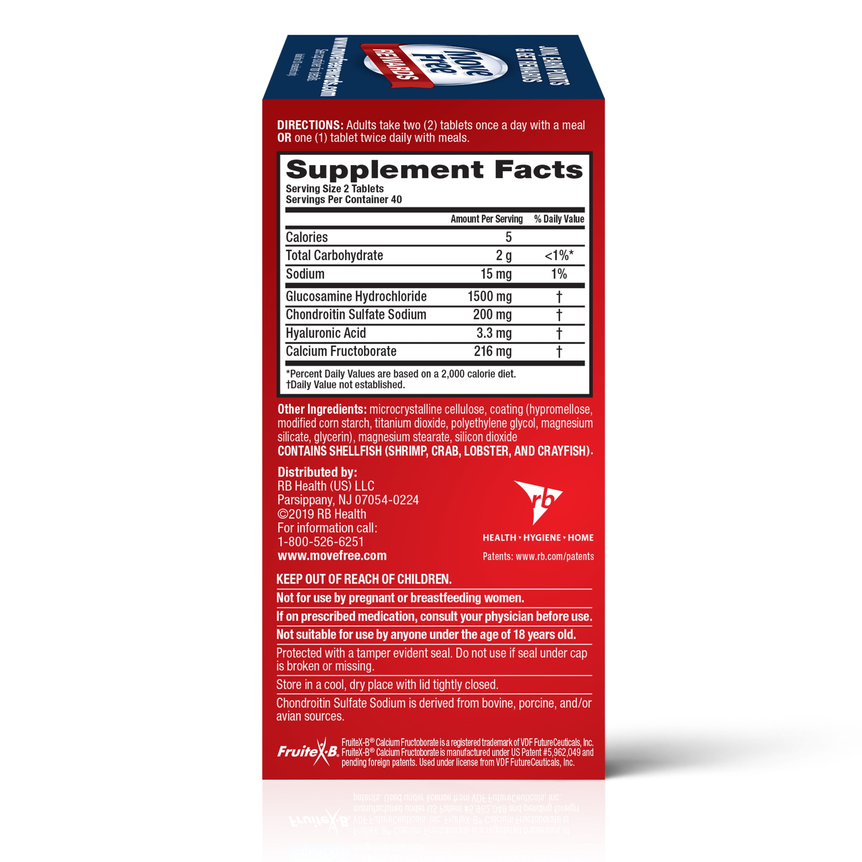 Move Free Advanced, 80 tablets - Joint Health Supplement with Glucosamine and Chondroitin