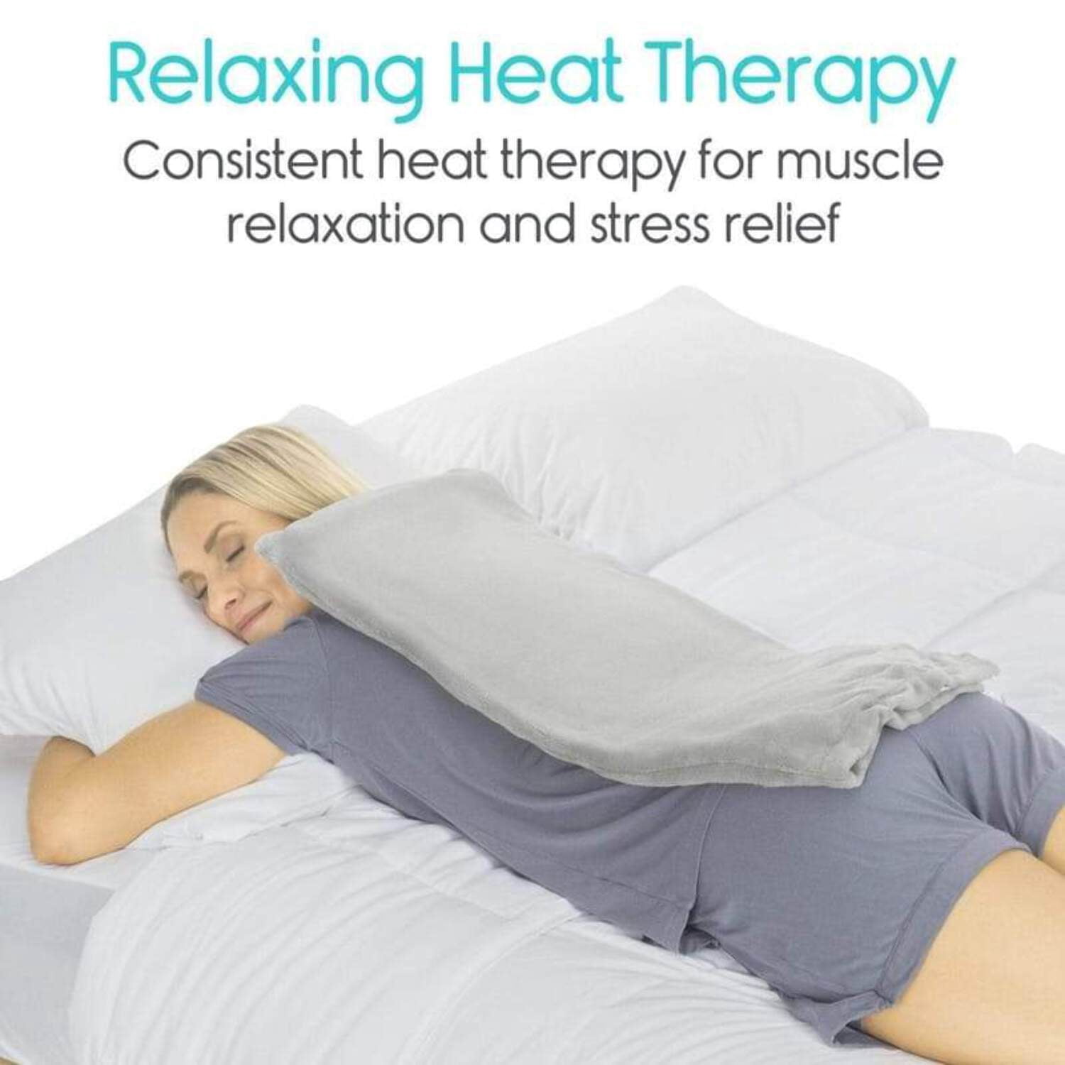 Vive Moist Heating Pad, Electric Heated Wrap for Heat Therapy on Back, Knee, Shoulder, Neck Pain, Period Menstrual Cramps, Cats, Dogs, Pets - Portable  (12” by 24”)