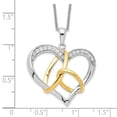 thumbnail image 3 of 925 Sterling Silver Cable Themed Necklace Chain Sentimental Expressions Gold-plated CZ To Have And Hold 18in 18 inch, 3 of 6