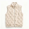 thumbnail image 6 of QATAINLAV Women's Fleece Sherpa Vest Winter Fuzzy Fluffy Checkered Plaid Sleeveless Zip Up Jacket with Pockets, 6 of 8