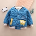 thumbnail image 2 of Generic Boys Jackets Winter Toddler Child Baby Boys Girls Long Sleeve Cartoon Patchwork Winter Coats Baseball Jacket Outer Outfits(Blue,18-24 Months), 2 of 4