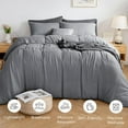 thumbnail image 5 of Muslin Duvet Cover Twin - 100% Washed Cotton Linen Like Gauze Comforter Cover 2 Pieces Breathable & Lightweight for All Season, 5 of 14
