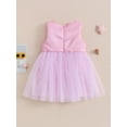 thumbnail image 3 of Arvbitana Infant Toddler Girls Sleeveless Pearl Lace Mesh Tulle Vest Dress Solid Color Fluffy Layered Dress Tutu Gown 6M-5T, 3 of 8