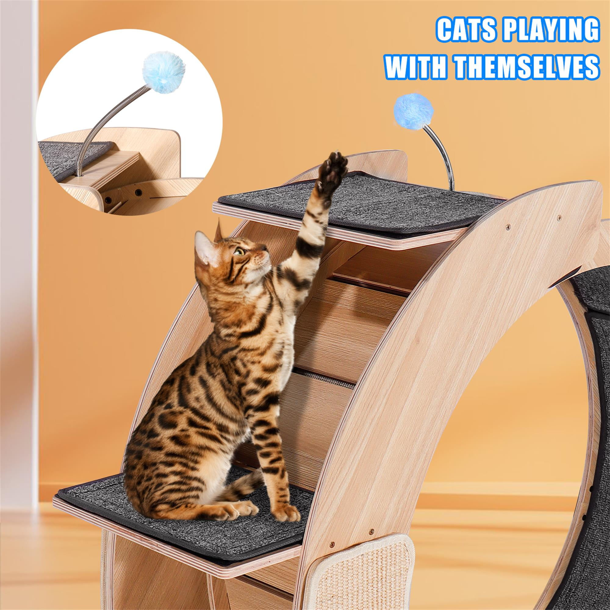 Kadyn 46" Cat Exercise Wheel for Indoor Cats, Large Cat Running Wheels, Easy Assembled Cat Treadmill Wheel, Ultra-Quiet Running for Cat's Healthy, Beige Kadyn 46" Cat Exercise Wheel for Indoor Cats, Large Cat Running Wheels, Easy Assembled Cat Treadmill Wheel, Ultra-Quiet Running for Cat's Healthy, Beige