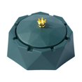 thumbnail image 1 of Cenicero nórdico de acero inoxidable, cenicero de corona, lavable, decoración artística para el hogar (verde), 1 of 5