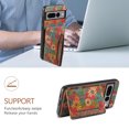 thumbnail image 4 of for Google Pixel 7 Pro Luxury Premium PU Leather + TPU Case with 3 Card Slots, Kickstand Back Case Floral Pattern Skin-Friendly Shock-resistance Cover for Google Pixel 7 Pro, Spring, 4 of 6